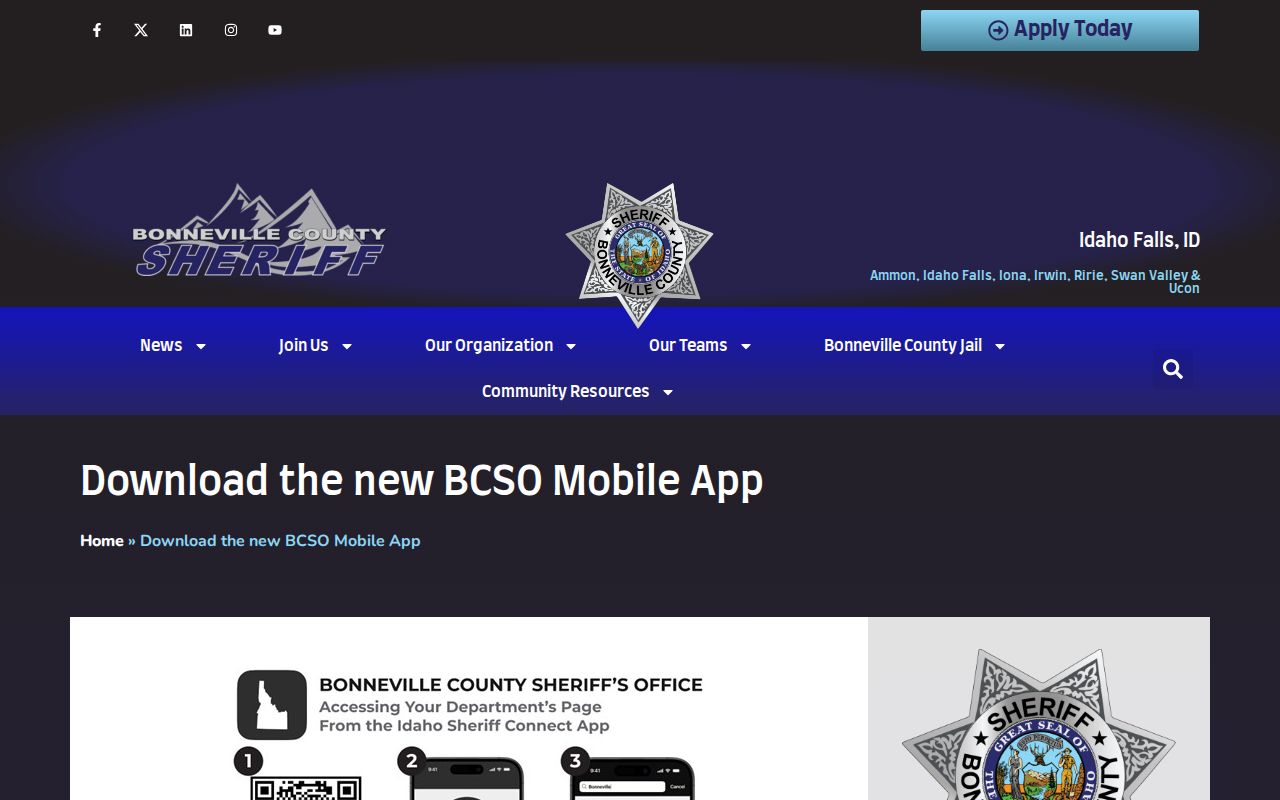 Idaho Sheriff Connect announcement for Benewah County jail information and inmate lookup