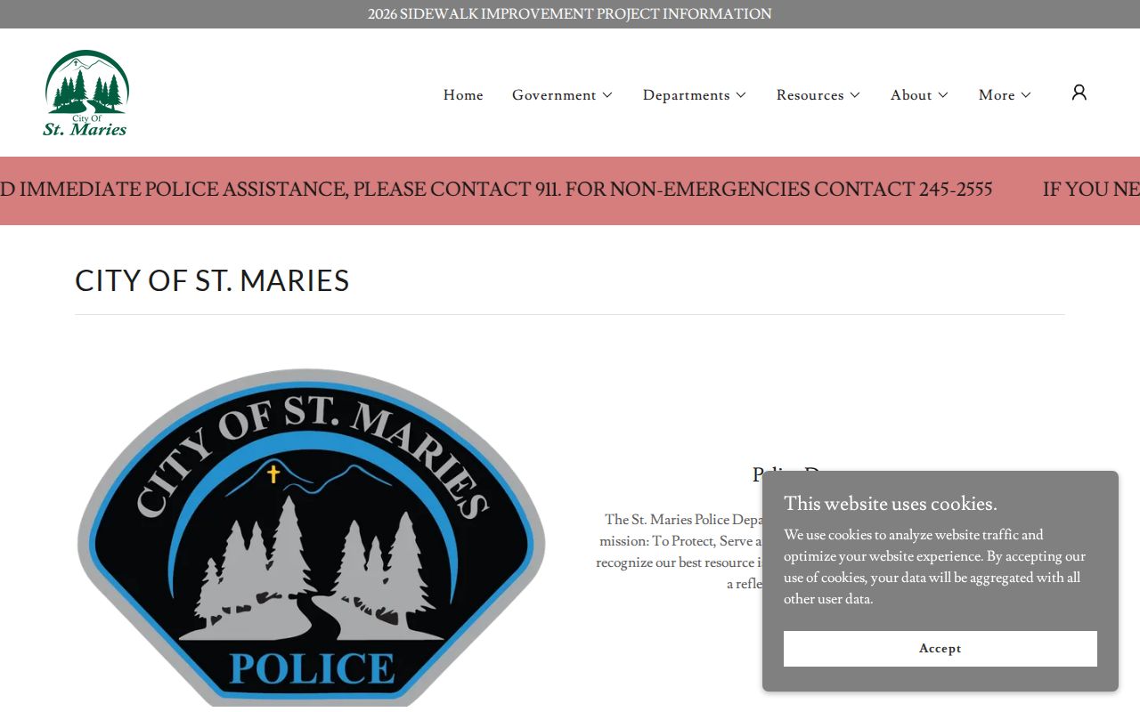 Benewah County St. Maries Police Department official contact and arrest-record page